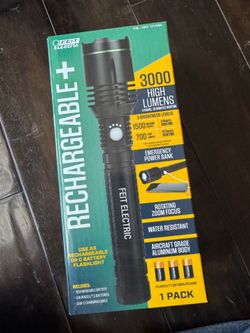 Feit Electric Rechargeable 3000 Lumens Flashlight (Brand new)