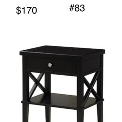 #83: Unbranded Marta 1-Drawer Black Nightstand