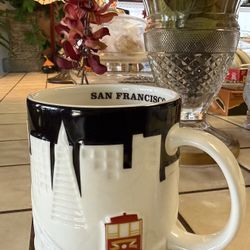 Starbucks San Francisco City Relief Coffee Mug Collectible Red Cable Car 2012