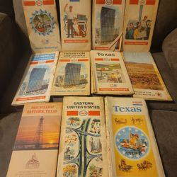 11 Vintage Road Maps Texas Eastern United States Houston Baytown Exxon Enco