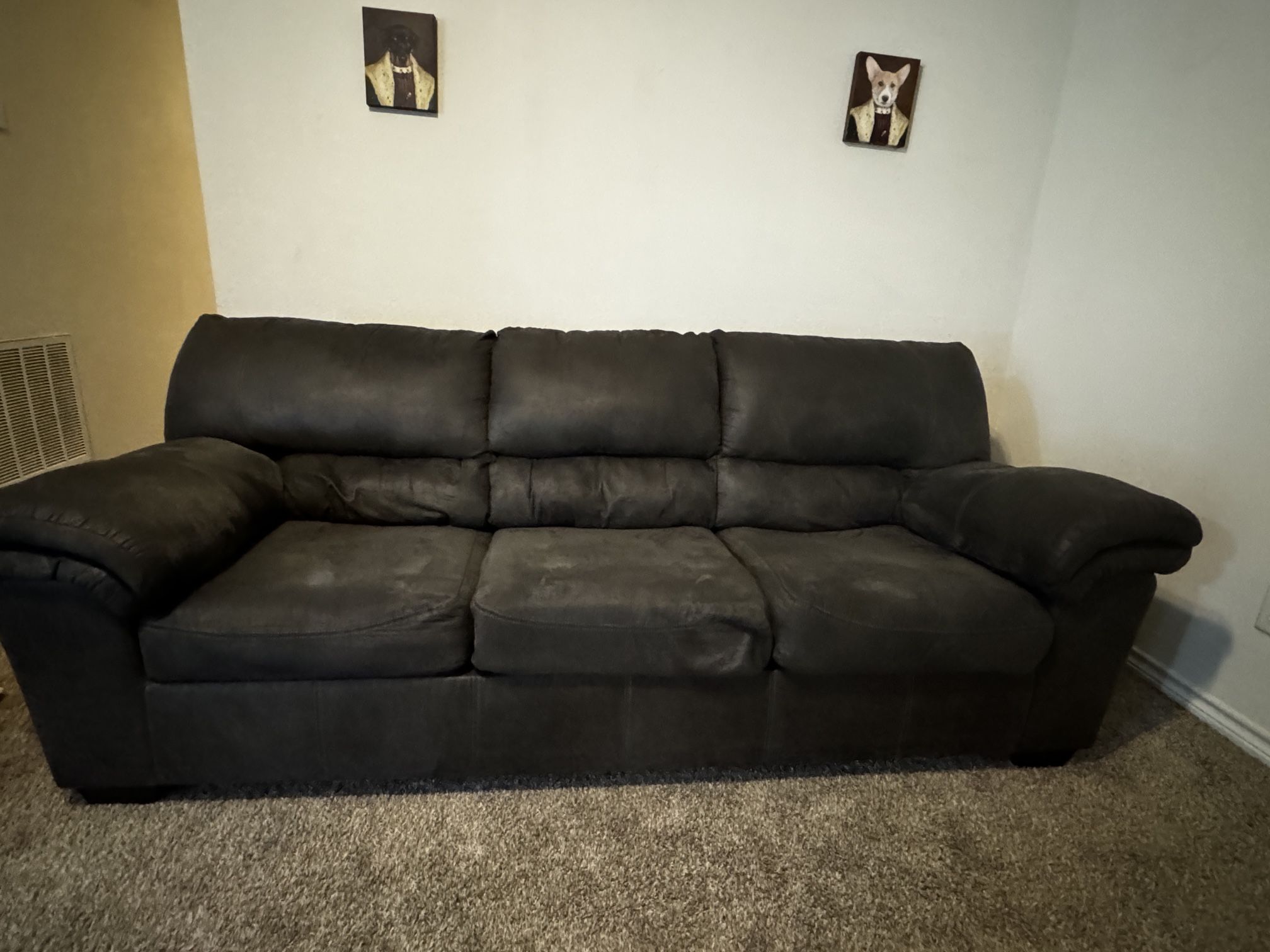 Dark Brown Felt Couch