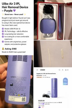 Brand New Ulike Air 3 IPL Hair Removal Device (Purple)