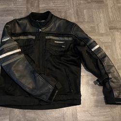 Motorcycle Cramster Flux Riding Jacket Men’s Large Black Zip Straps