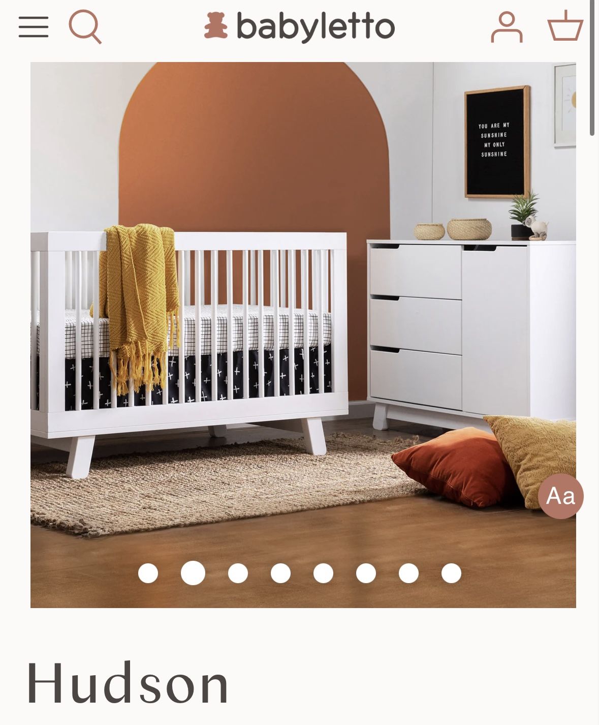 Babyletto Hudson Convertible Crib + Changing Table + Halo Bassinet