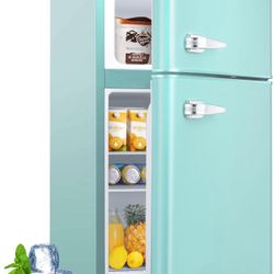 teal mini fridge 