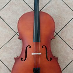 4/4 Full Size Cello with Case and Bow