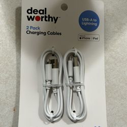 3' Lightning to USB-A 2pk Charging Cable - dealworthy™ White