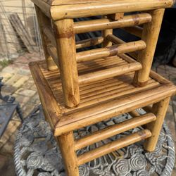 Vintage Nesting Bamboo stools 