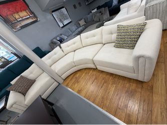 🆕 Half Circle Cream Color Couch - SAMW DAY DELIVERY - Many Colors Ava 🎨