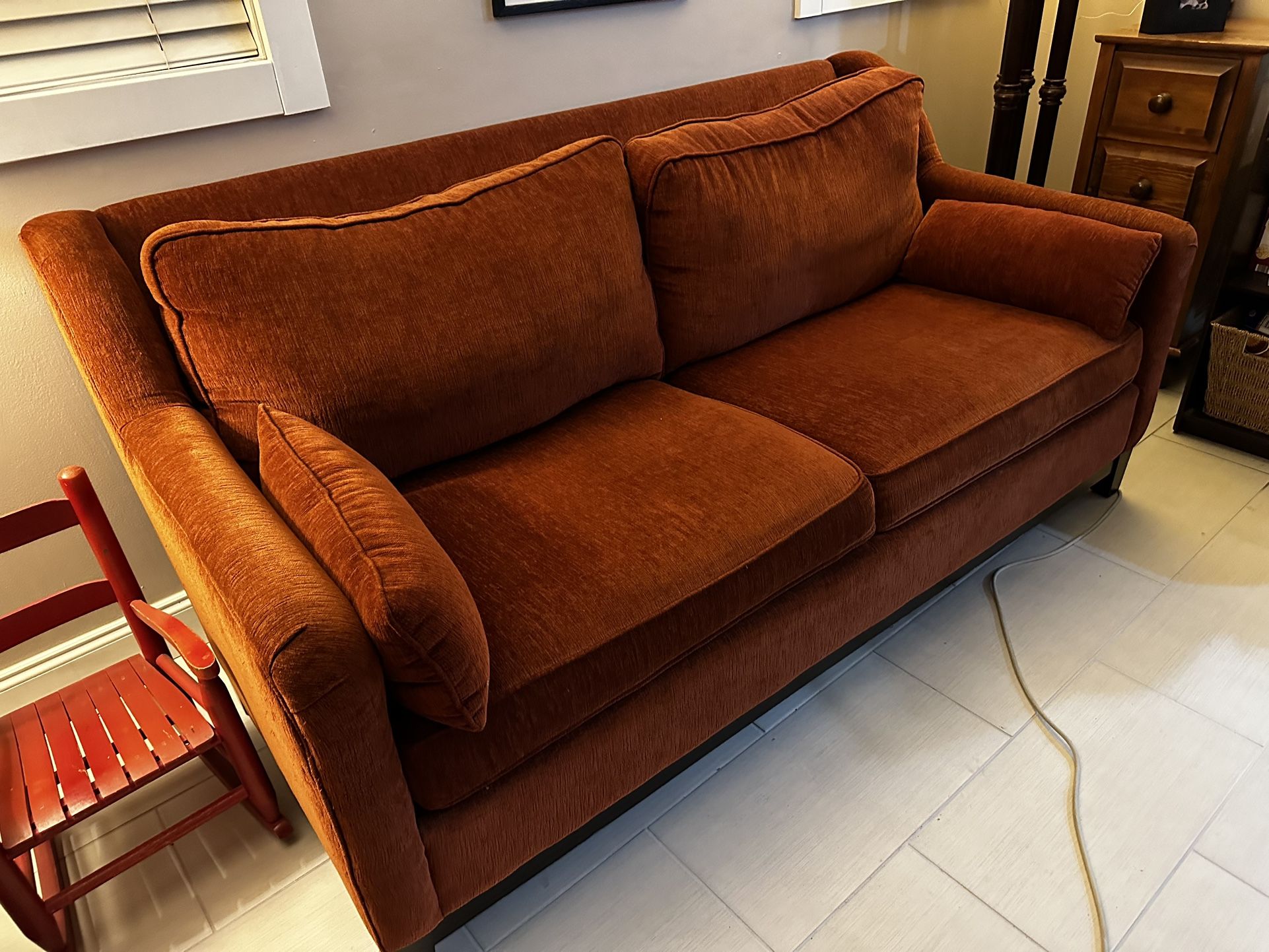 Rust/Red Used Couch