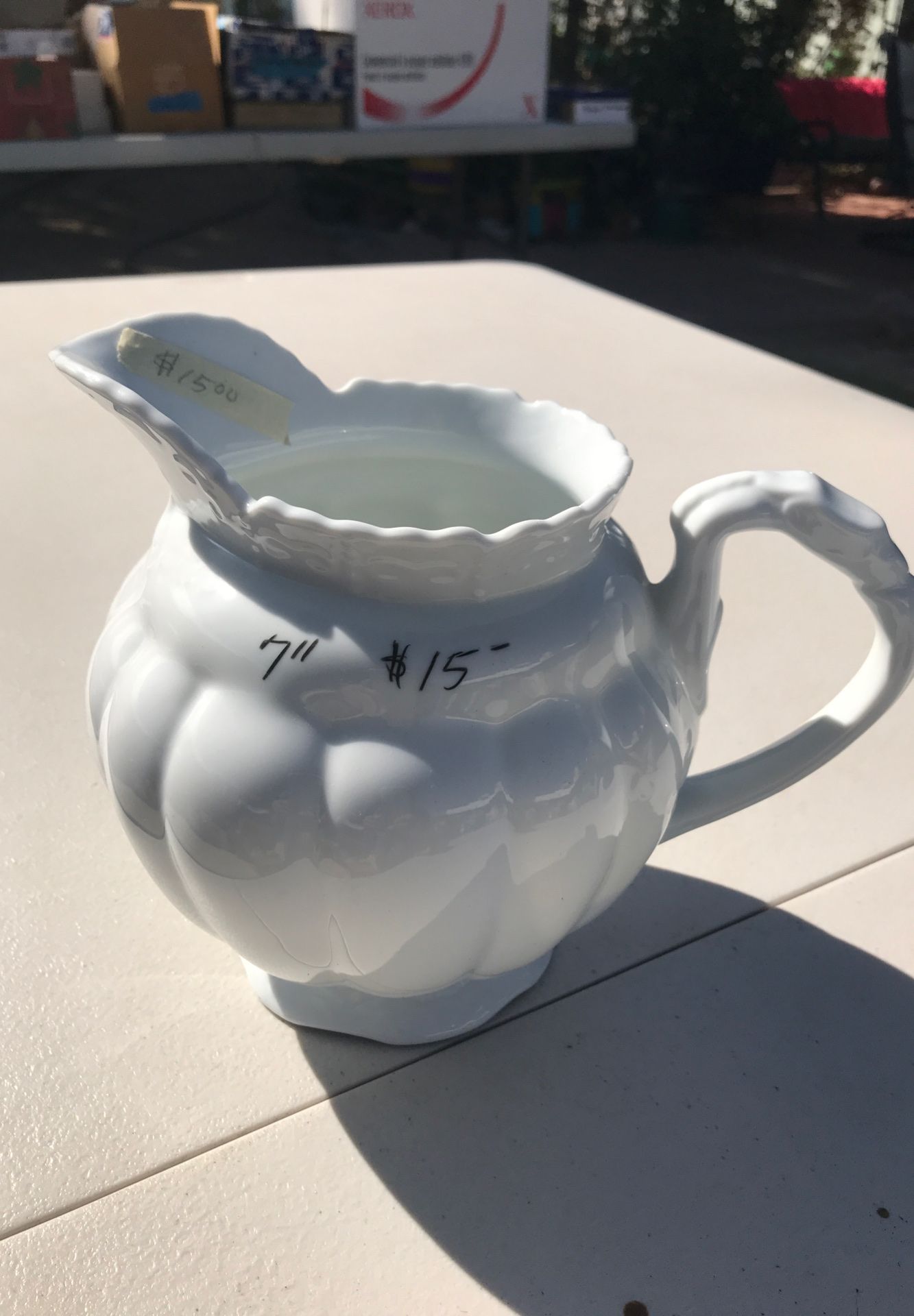 White Porcelain Pitcher