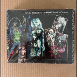 Krome Production/CHAOS Comics-Factory Sealed!! Unopened Box-“Lady Death”Chromium Cards. ++2 Factory Sealed”MEGA CARDS PREVIEW SET.🙌