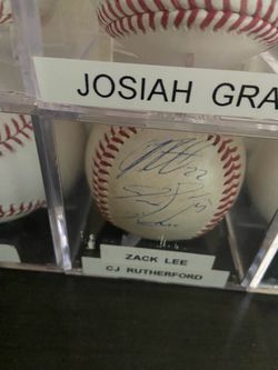 Joc pederson cj Rutherford Zack Lee triple auto signed baseball dodgers