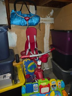 Kids push tricycle