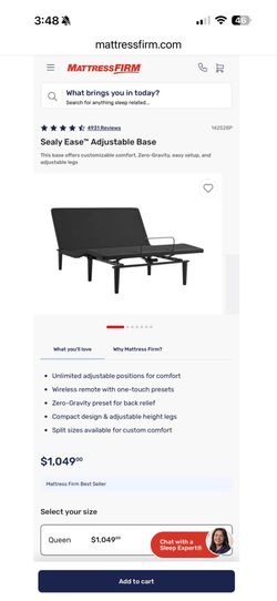 Mattress firm adjustable base. Queen