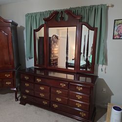 Queen Size Bedroom Set Queen Anne Cherry Wood