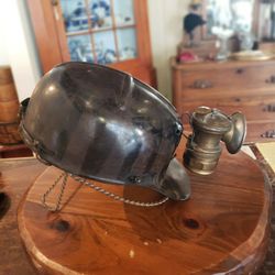 Antique Miner's Helmet With Lamp