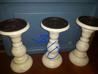 Wood candle holders