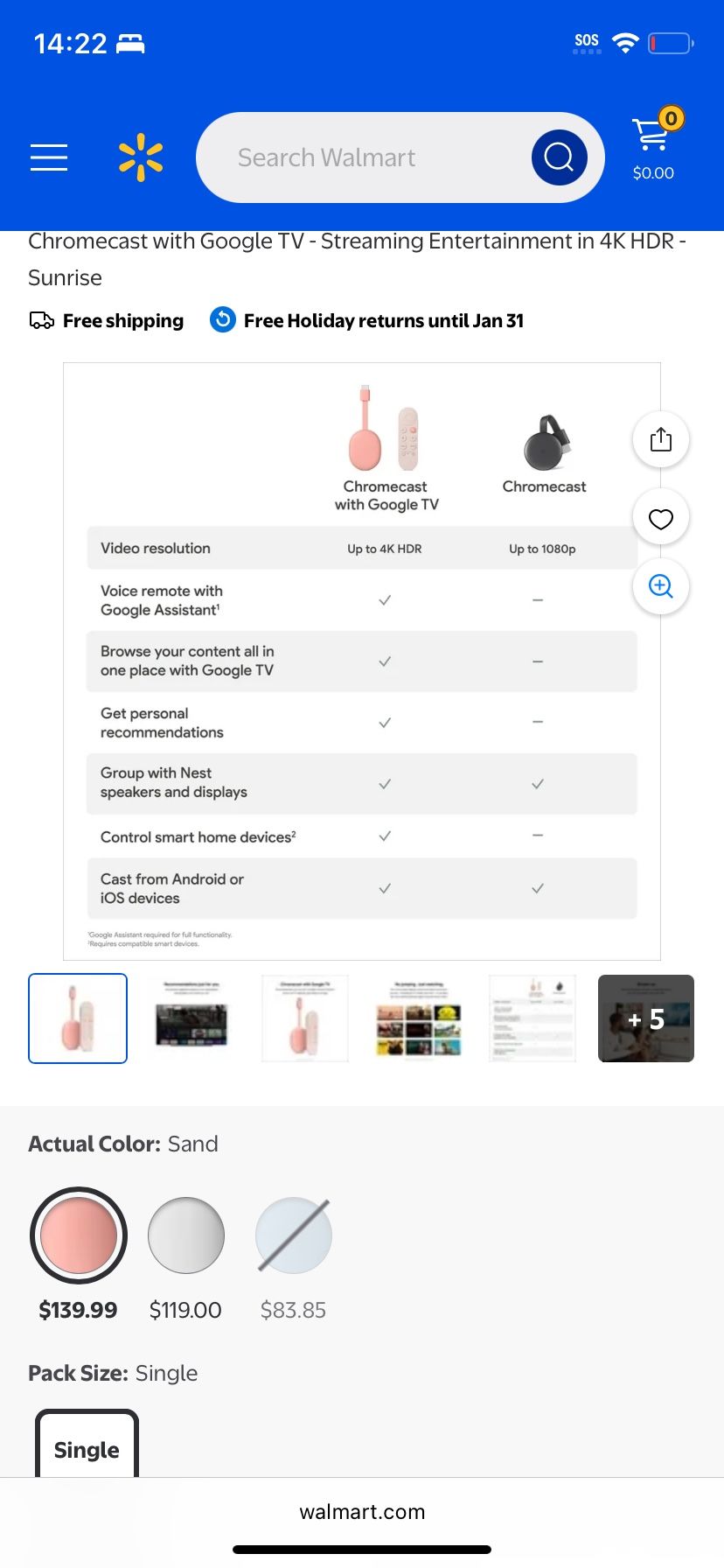 Chromecast with Google TV - Streaming Entertainment in 4K HDR - Sunrise