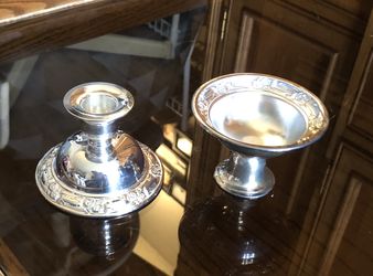 FIRM PRICE Oneida Rose rimmed candleholders