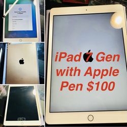 Ipad 7 Gen w/Apple Pen $100