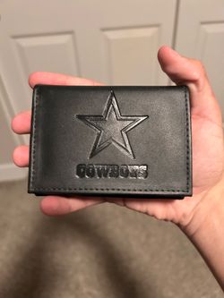 Dallas Cowboys black leather trifold wallet