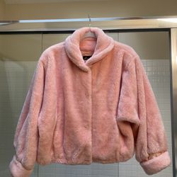 Vintage Pink Faux Fur Jacket