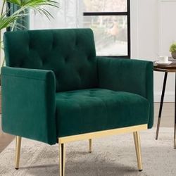 Velvet Green Armchair 