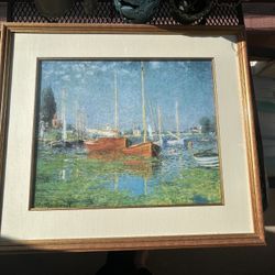 Sailboat Oil Painting Poster Print In Frame 