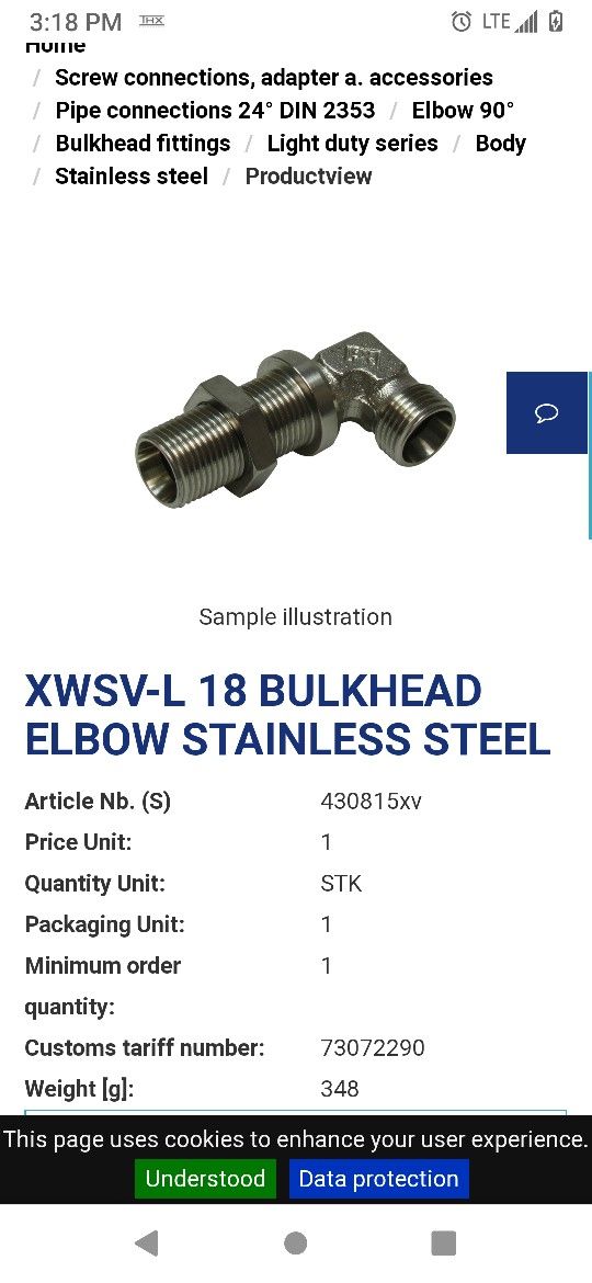 18 Bulkhead Elbow