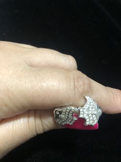 Fish earrings silver 925 with cubic zirconia