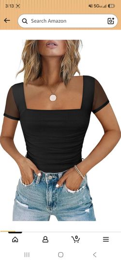 Chunpin Women Square Neck Ruched Mesh Bodysuit Going Out Outfits
Slim Fit Body Suits, Soft, Skin-friendly, Ruched Waist, Double Lined, Thong Bottom, G