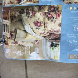King Complete Bedding Set : Comforter Sheer Set 2 Pillow Shams Bed skirt