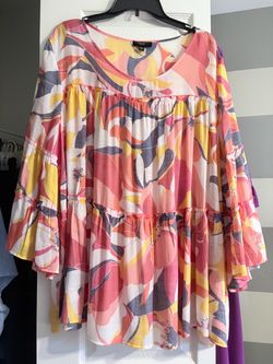 Floral Print Tiered Bell Sleeve Blouse