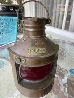 Vtg Maritime Port Ship Lantern Light Copper Tung Woo Hong Kong