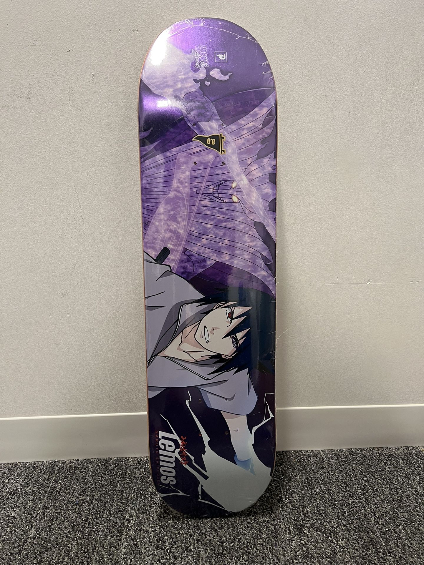 RARE Tiago Lemos Primitive Naruto Sasuke Foil Skateboard Deck Anime Pro Model