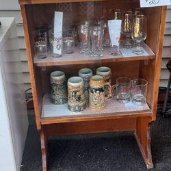 Coors collection with wood and glass display cabinet
