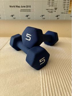 Set of Two Navy Blue 5Lbs Dumbbells
