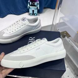 Dior SNEAKER Cream Smooth Calfskin and Greige Nubuck

