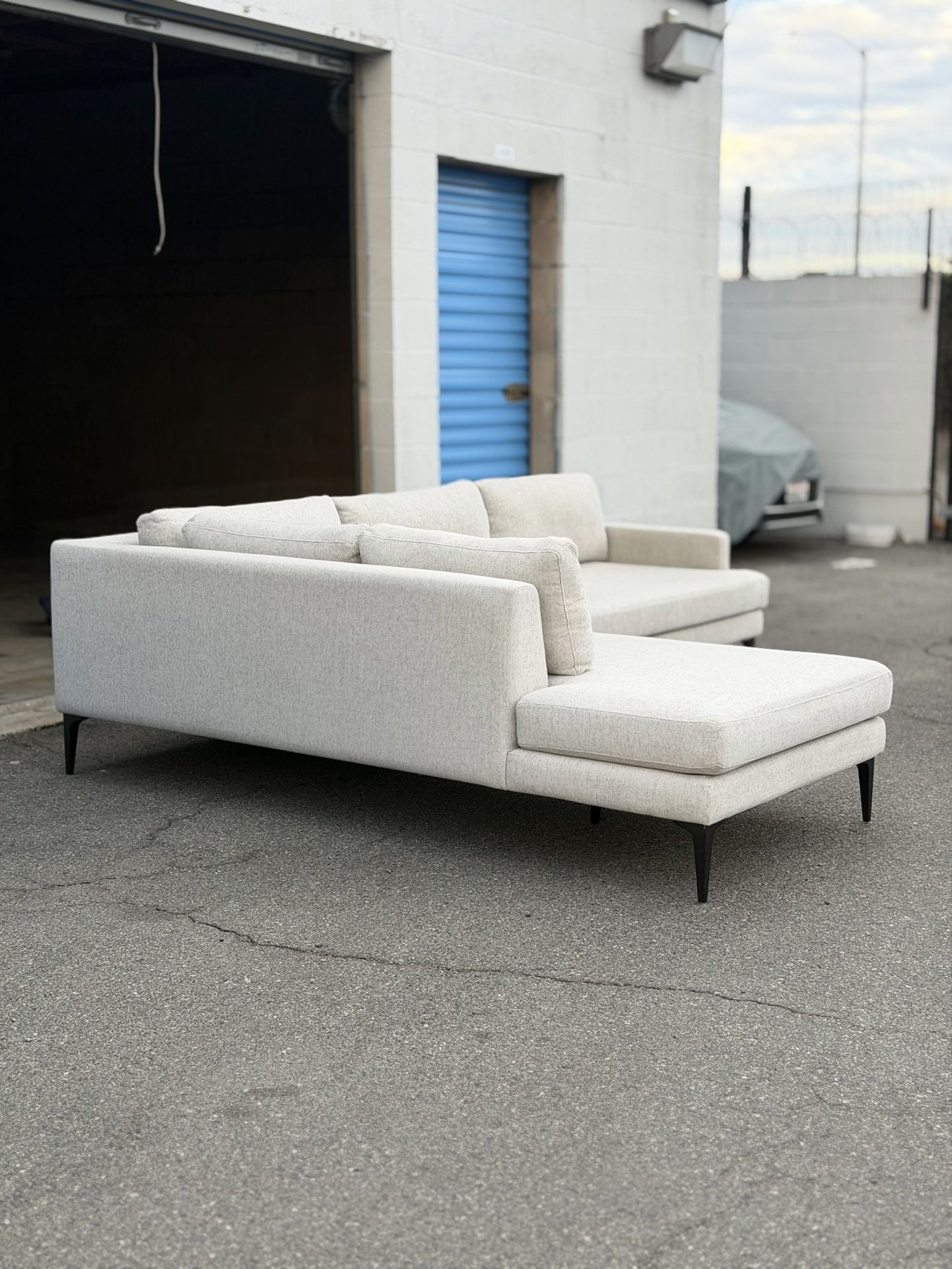 West Elm Andes Bumper Chaise Sectional Sofa Delivery Available