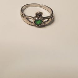 Solid 925 Silver Ring With Emerald 
