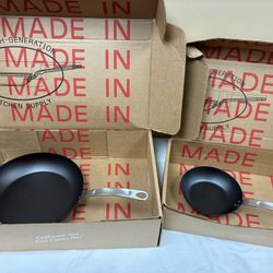 MADE IN 2PCS Carbon Steel Frying Pans 