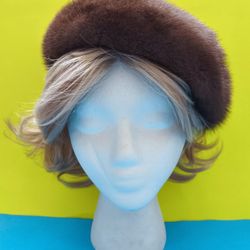 Boneit Teller Vintage Ladies Genuine Mink Fur At Brown 21.5in (55cm), New!