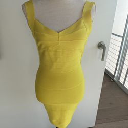 Yellow Bandage Dress S
