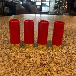 Set Of 4 “Red Bullet” Shot Glasses
