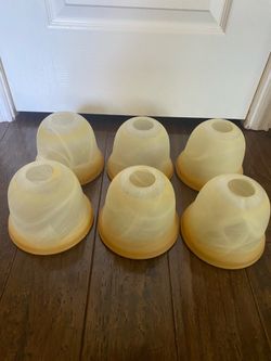 Set of 6 glass light fixture shades