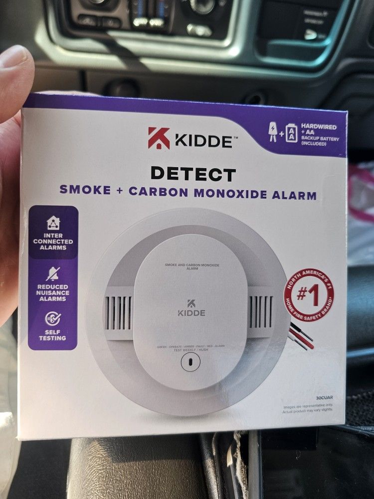 Smoke And Carbon Detectors Wire And Battery