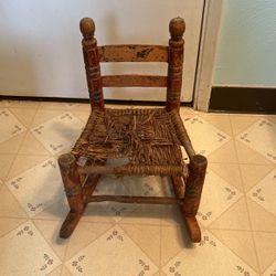 Antique Folk Art Child’s Rocker & Chair