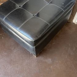 Mini Leather  Wood  Stool Chest