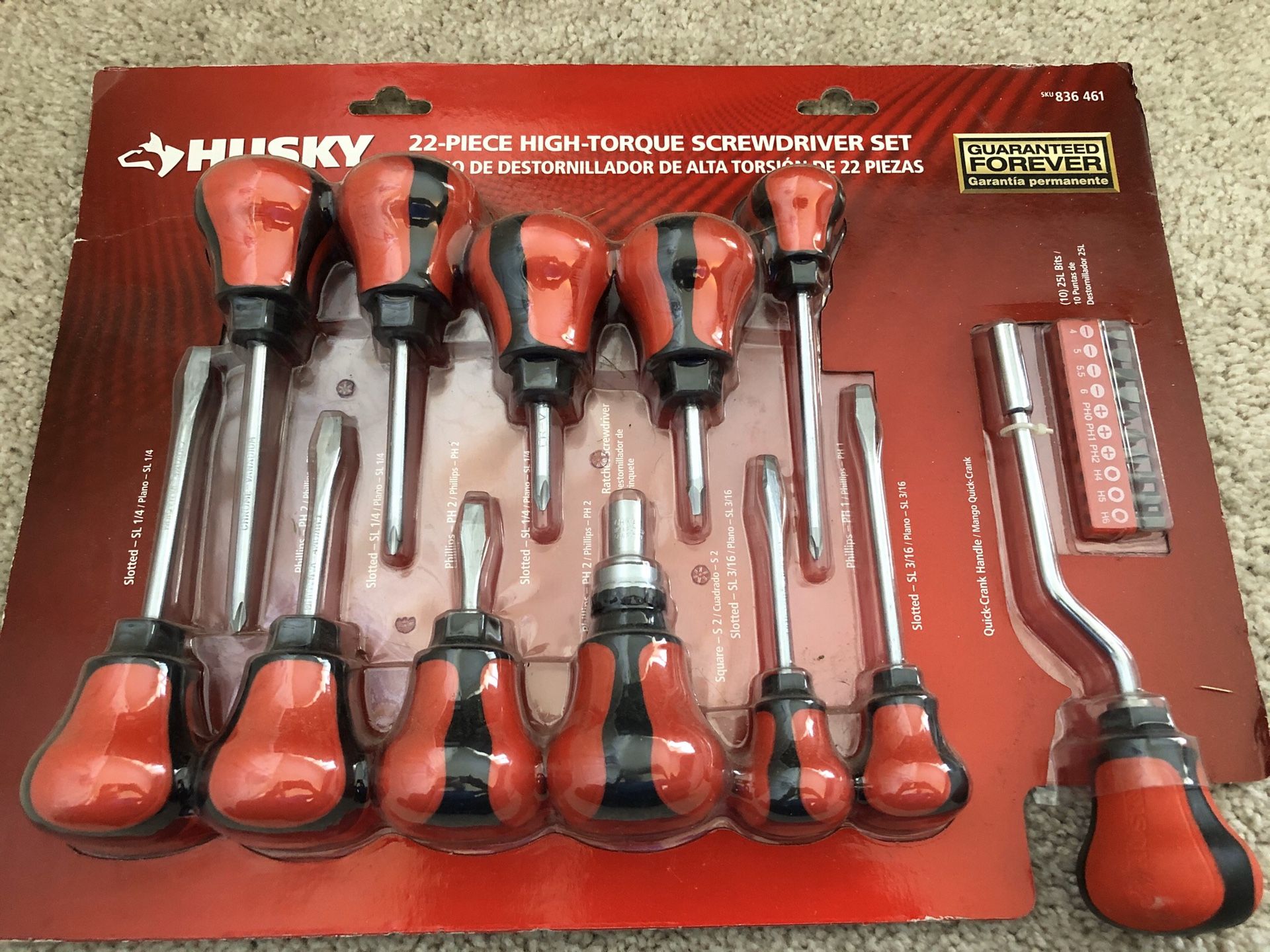 Husky 22 piece screwdriver set -Brand New!